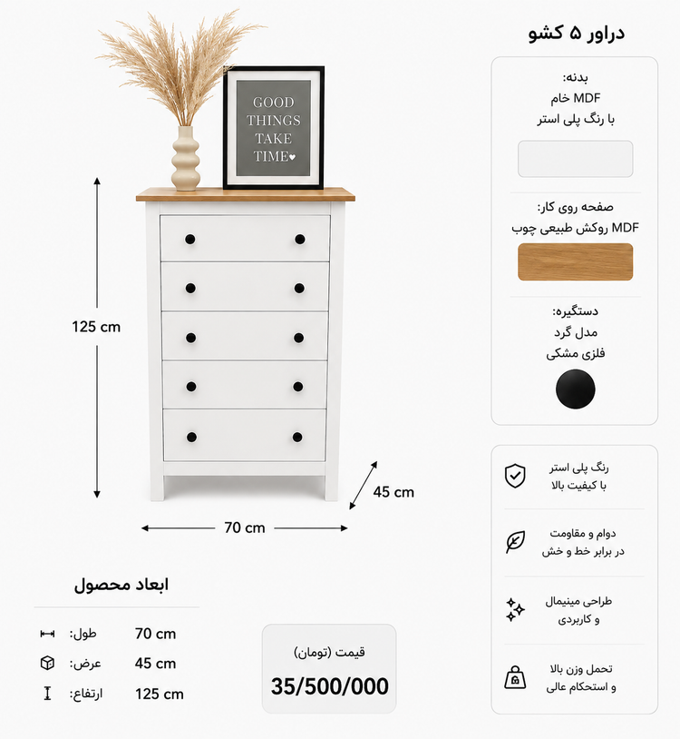 دراور مدل ايكيا ٥كشو