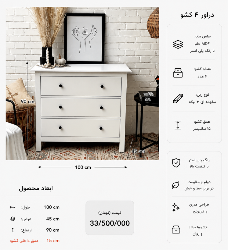 دراور ایکیا ۴ کشو